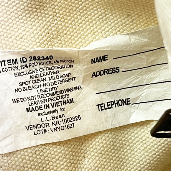 Vintage LL Bean Mini Canvas Tote Bag Embroidered "T" Trader Joes - Picture 4 of 5